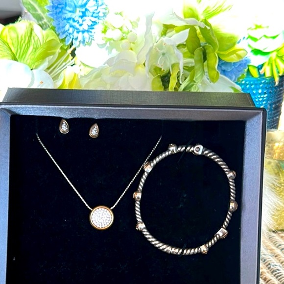 ⭐️SOLD⭐️Brighton MASSANDRA gold/silver Swarovski Crystal necklace bracelet Earri - Picture 3 of 16